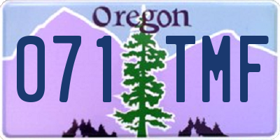 OR license plate 071TMF