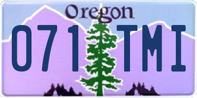 OR license plate 071TMI