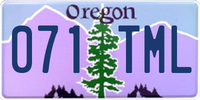 OR license plate 071TML