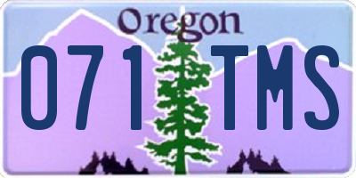 OR license plate 071TMS