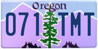 OR license plate 071TMT