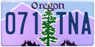OR license plate 071TNA