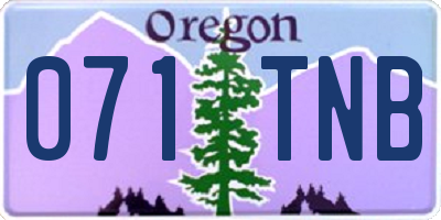 OR license plate 071TNB
