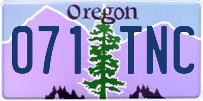 OR license plate 071TNC