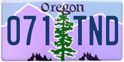 OR license plate 071TND
