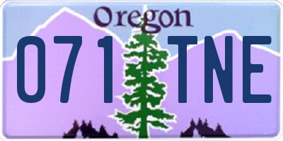OR license plate 071TNE