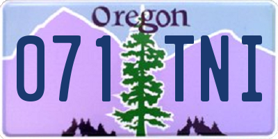 OR license plate 071TNI