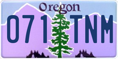 OR license plate 071TNM