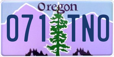 OR license plate 071TNO