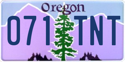 OR license plate 071TNT