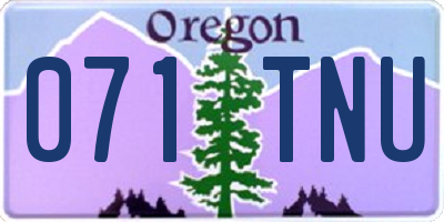 OR license plate 071TNU