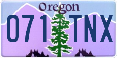 OR license plate 071TNX