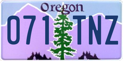 OR license plate 071TNZ