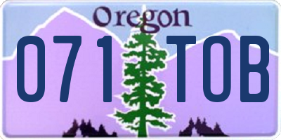 OR license plate 071TOB