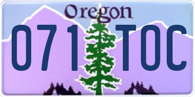 OR license plate 071TOC