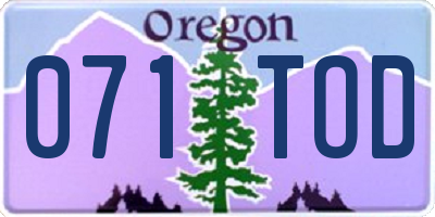 OR license plate 071TOD