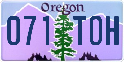OR license plate 071TOH