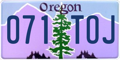 OR license plate 071TOJ