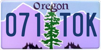 OR license plate 071TOK