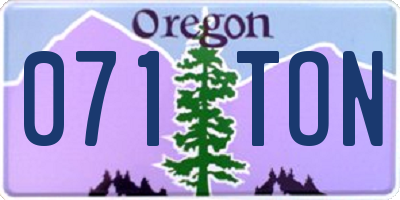 OR license plate 071TON
