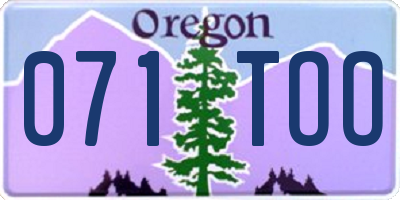 OR license plate 071TOO