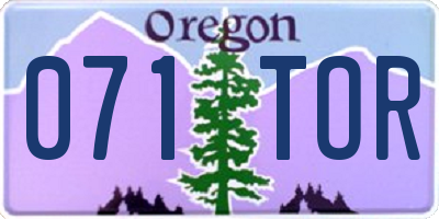 OR license plate 071TOR
