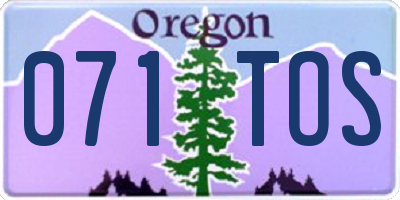 OR license plate 071TOS