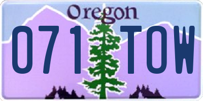 OR license plate 071TOW