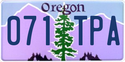OR license plate 071TPA