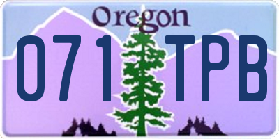 OR license plate 071TPB