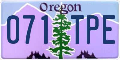 OR license plate 071TPE