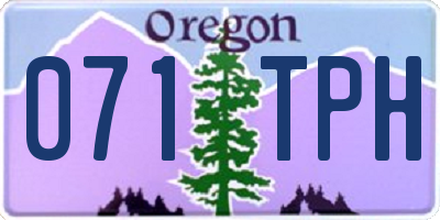OR license plate 071TPH