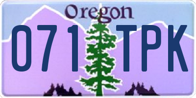 OR license plate 071TPK