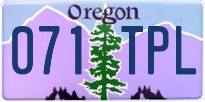 OR license plate 071TPL