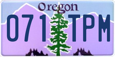 OR license plate 071TPM