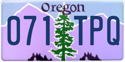 OR license plate 071TPQ