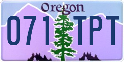 OR license plate 071TPT