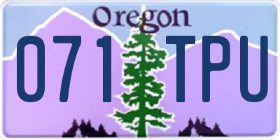OR license plate 071TPU