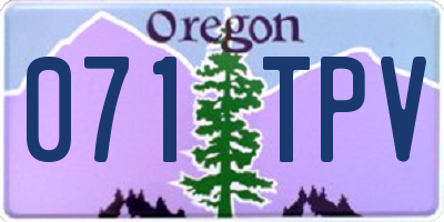 OR license plate 071TPV