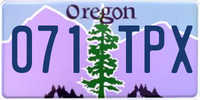 OR license plate 071TPX