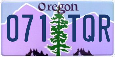 OR license plate 071TQR