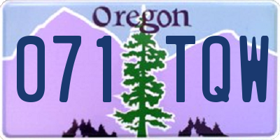 OR license plate 071TQW