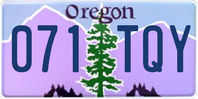 OR license plate 071TQY