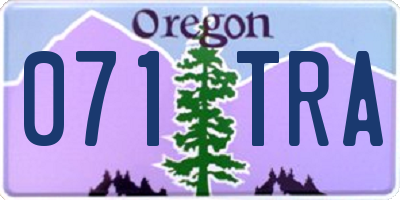 OR license plate 071TRA