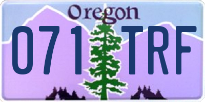 OR license plate 071TRF