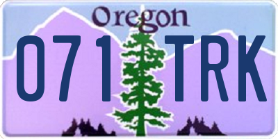 OR license plate 071TRK
