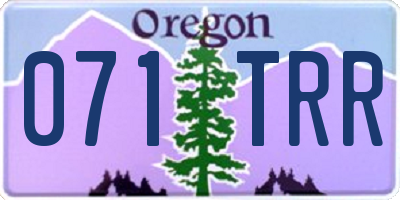 OR license plate 071TRR