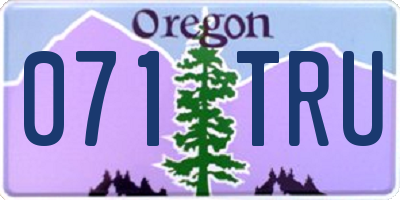 OR license plate 071TRU