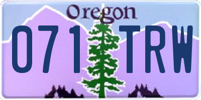 OR license plate 071TRW