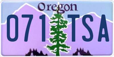 OR license plate 071TSA